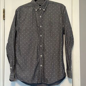 American Eagle Outfitters Dark Gray Polka Dot Shirt